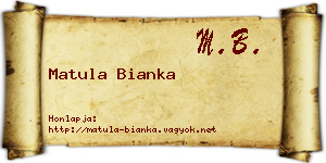Matula Bianka névjegykártya